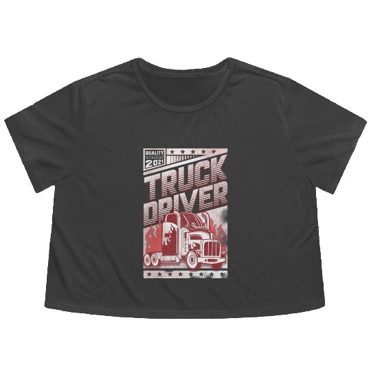 Truck Driver, Truck driving Flowy Cropped Tees