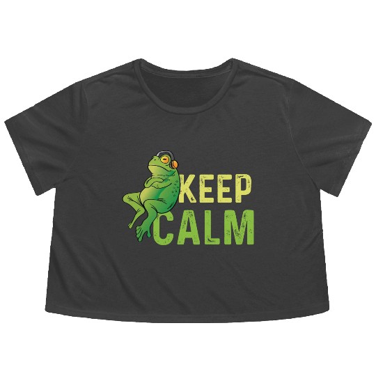 Keep Calm Intovert Gift Flowy Cropped Tees