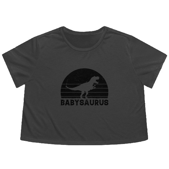 Babysaurus Newborn Baby Dino Baby Dinosaur Flowy Cropped Tees