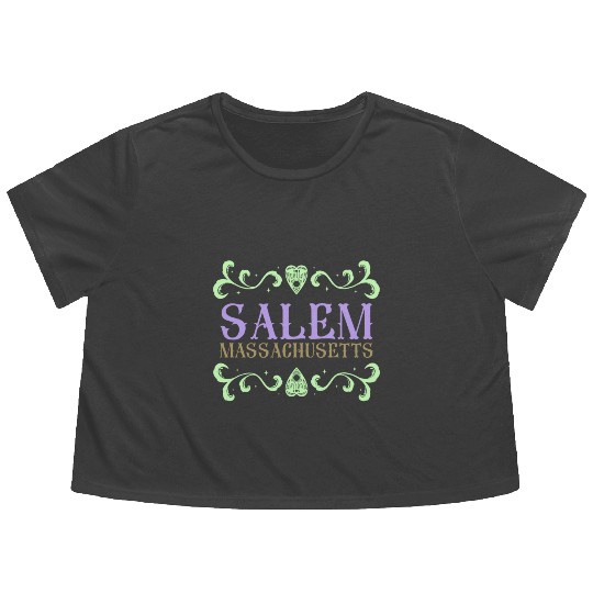 Salem Massachusetts Ouija Love Flowy Cropped Tees