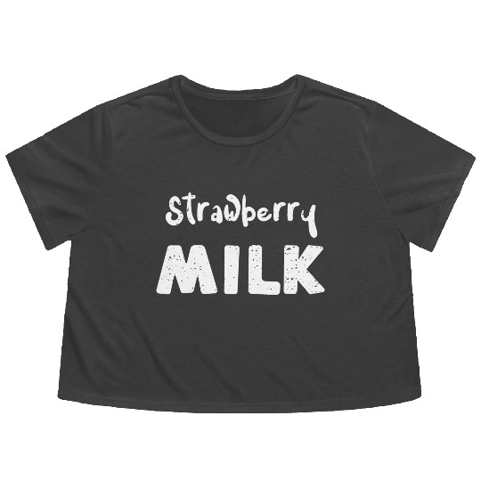 Strawberry Milk - Cow Flowy Cropped Tees