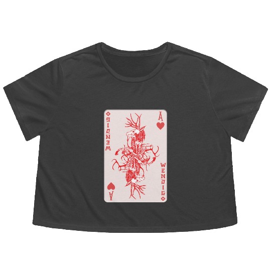 Folk Creature Wendigo Card Halloween Cryptid Flowy Cropped Tees