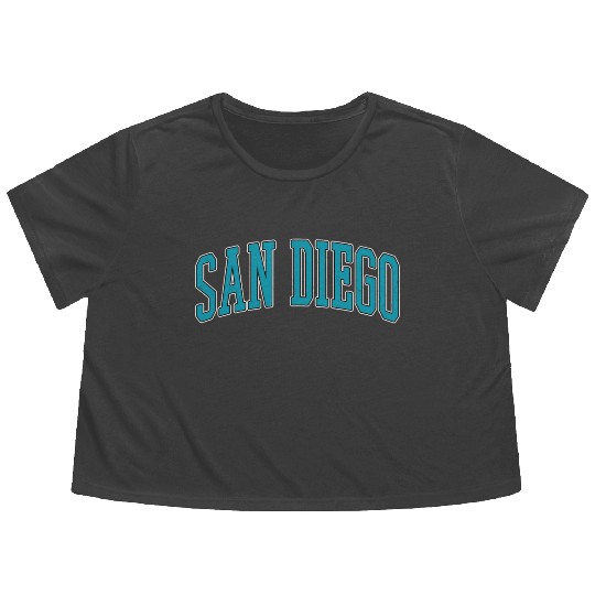 San Diego Lettering Flowy Cropped Tees