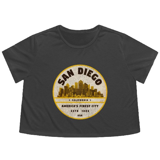 San Diego California Flowy Cropped Tees