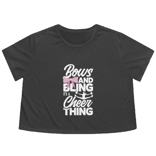 Bows And Bling It's A Cheer Thing Cheerleading Flowy Cropped Tees