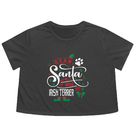Irish Terrier Dog Christmas Dog breed Flowy Cropped Tees