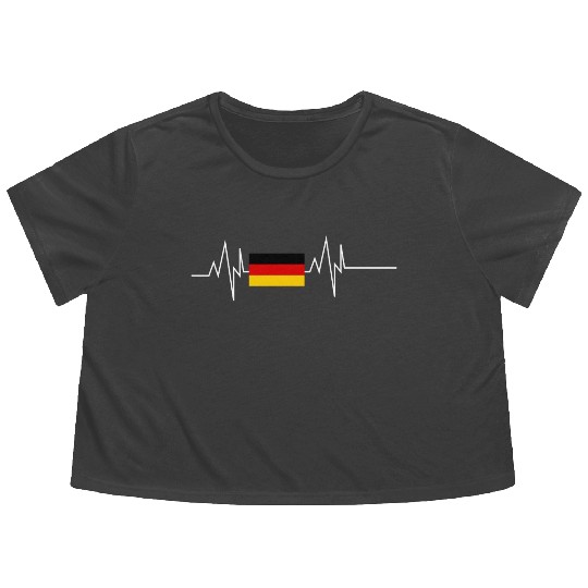 Germany Flag Heartbeat Flowy Cropped Tees