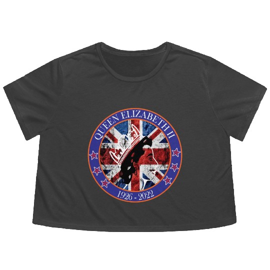 ''queen elizabeth Flowy Cropped Tees rest in peace elizabeth sh