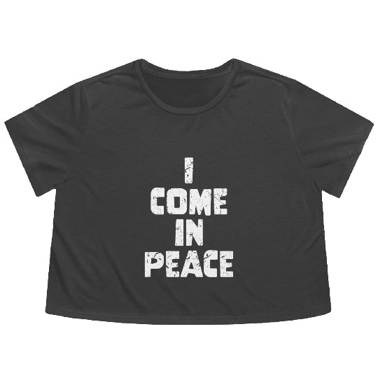 Galaxy Science Space Lover I Come In Peace Flowy Cropped Tees