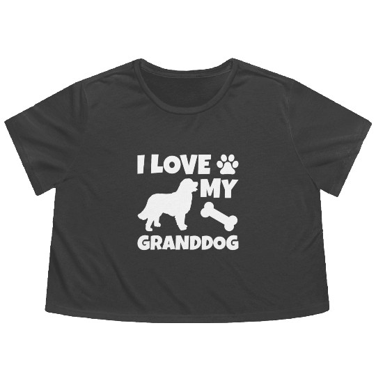 I Love My Granddog Bernese Mountain Dog Flowy Cropped Tees