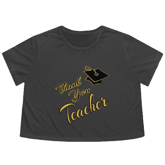 Thank You Teacher Flowy Cropped Tees