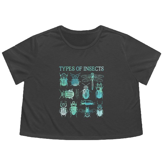 Biology Bug Types of Insects Lover Flowy Cropped Tees