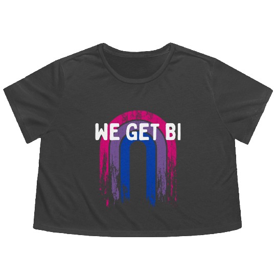 We Get Bi Bisexual LGBTQ Bi Pride LGBT Positivity Flowy Cropped Tees