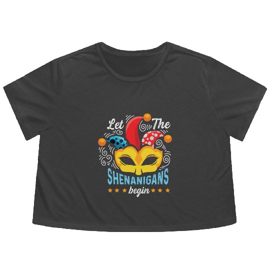 Shenanigans Begins Joker or Funny Person Gift Flowy Cropped Tees