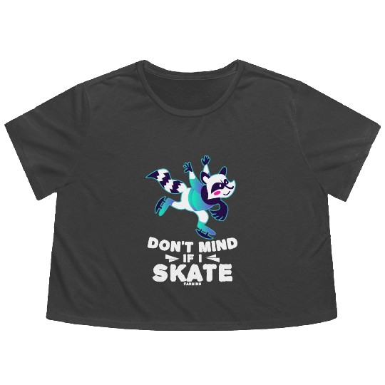 Raccoon ice fast running winter sports Flowy Cropped Tees