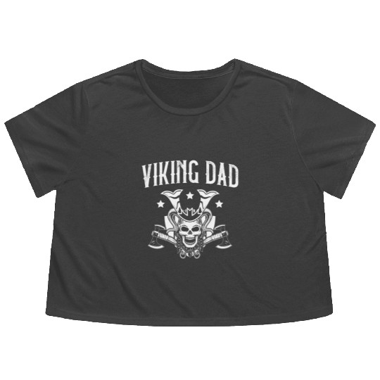 Viking Dad Pagan Scandinavian Berserker Norsemen Flowy Cropped Tees