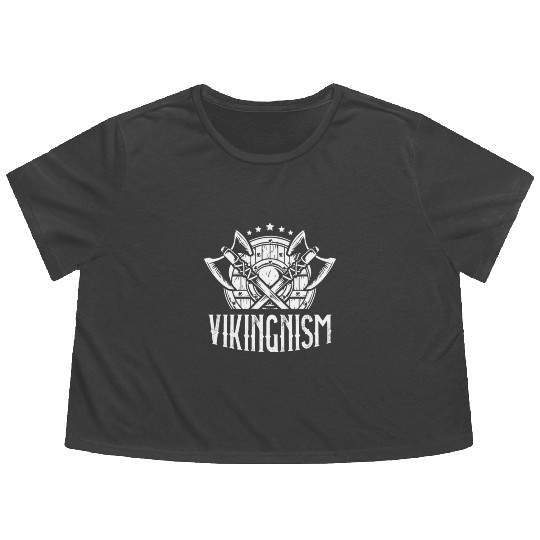Vikingnism Scandinavian Pagan Norsemen Viking Flowy Cropped Tees