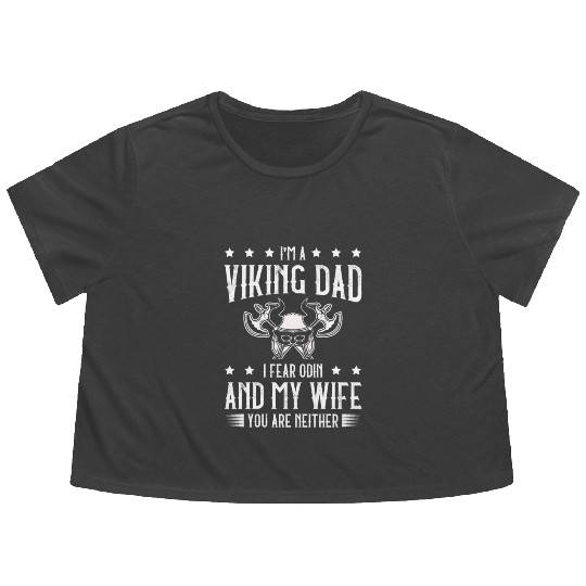 Viking Dad Pagan Scandinavian Berserker Norsemen Flowy Cropped Tees