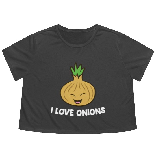 Onion - I love onions Flowy Cropped Tees