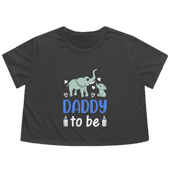 New Daddy Paternity New Dad - Elephant Daddy To Be Flowy Cropped Tees