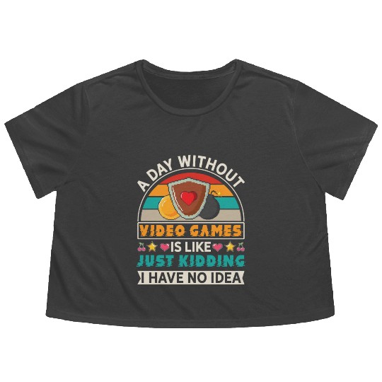 Video Game Lover Funny Gamer Flowy Cropped Tees
