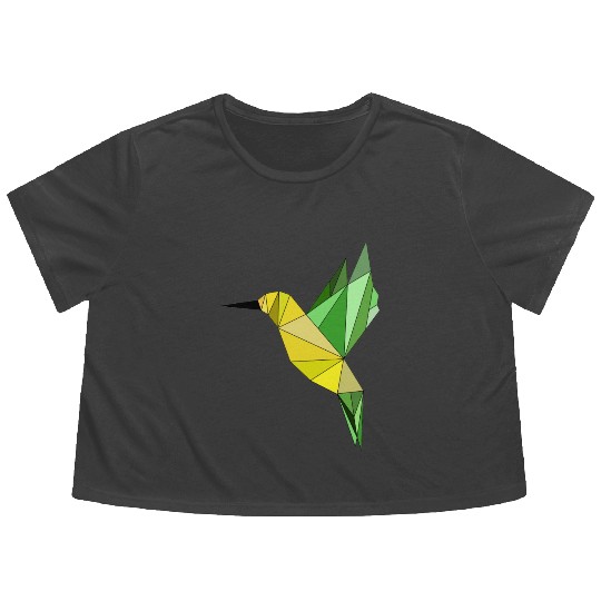 Hummingbird geometrical Flowy Cropped Tees