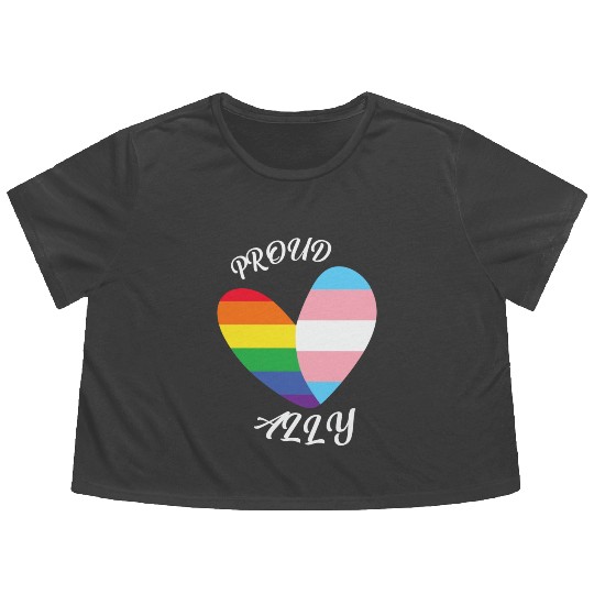 LBGT Flag Gay Pride Human Vintage Rainbow Flowy Cropped Tees