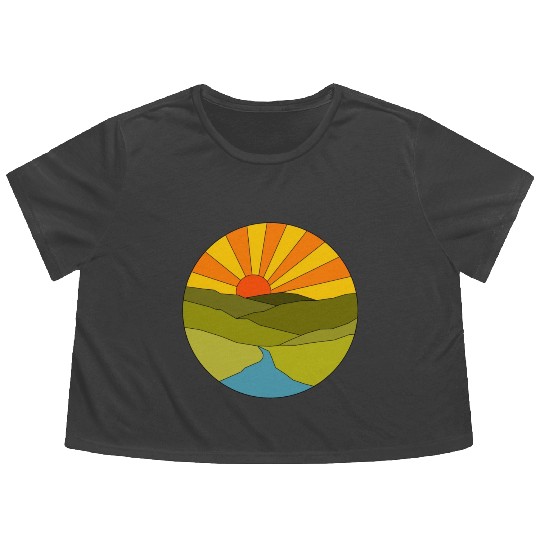 Sunrise geometrical Flowy Cropped Tees