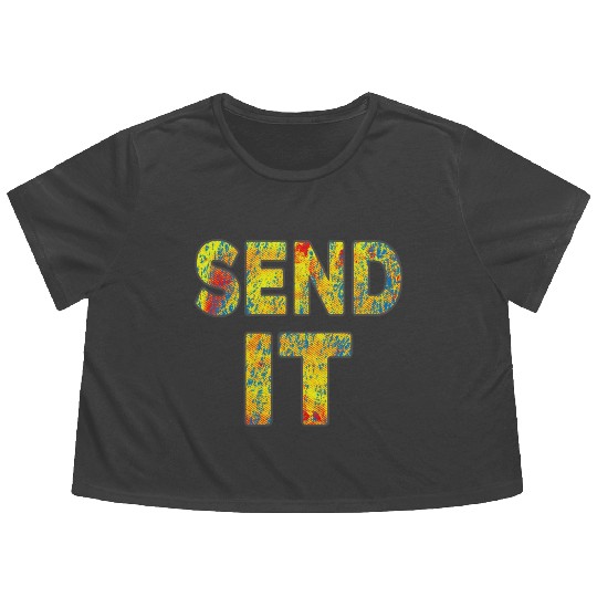 Mountain Bike - Send It - Fat Bike MTB Flowy Cropped Tees