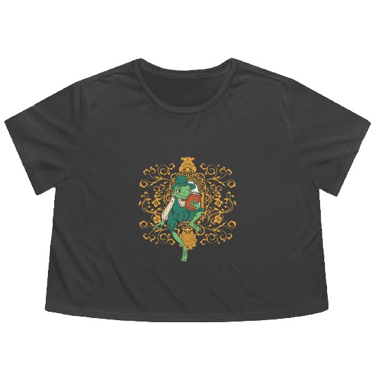 Classy Royalty Prince Toad Frog Amphibian Flowy Cropped Tees