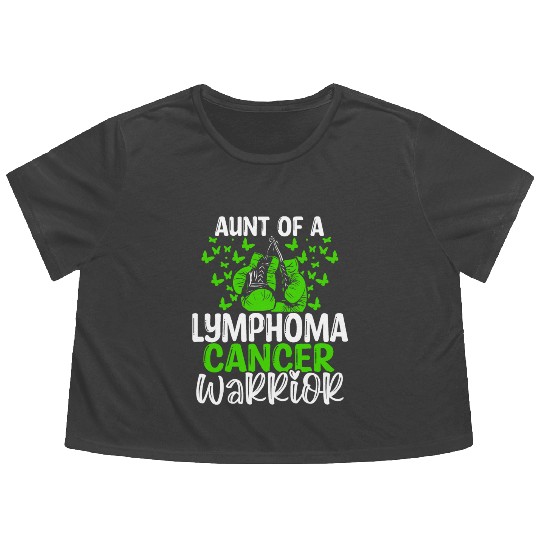 Lymphoma Cancer Awareness Aunt Nephew Niece Flowy Cropped Tees