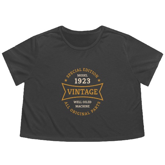Born 1923 Vintage 100 Year Old 100th Birthday Gift Flowy Cropped Tees