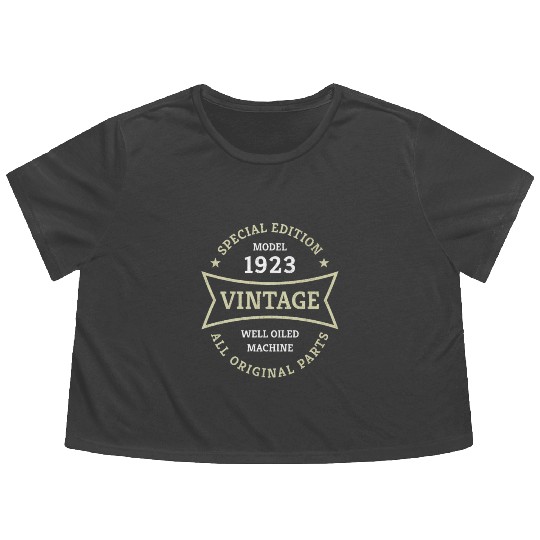 Born 1923 Vintage 100 Year Old 100th Birthday Gift Flowy Cropped Tees