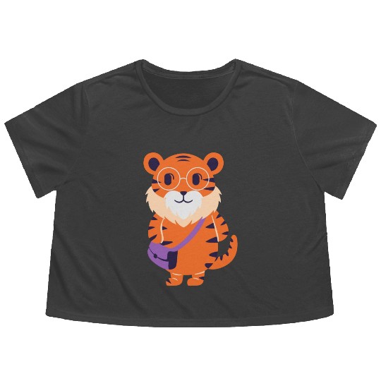 Funny Tiger Flowy Cropped Tees