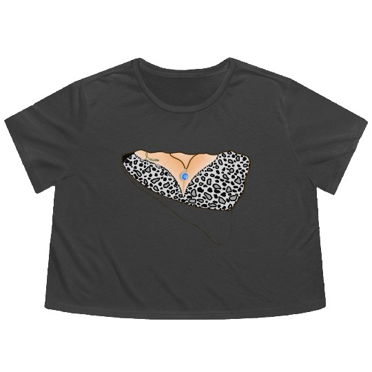 Cool Flowy Cropped Tees design with realistic bra for women