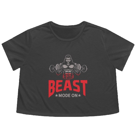 Gorilla Bodybuilding Beast Gym Motivation Flowy Cropped Tees