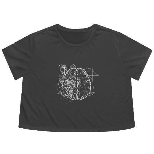 Art Teacher Brain, Math Teacher Flowy Cropped Tees