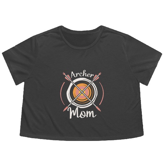 Archer Mom Bowmaster Archery Bow Arrow Mothers Day Flowy Cropped Tees