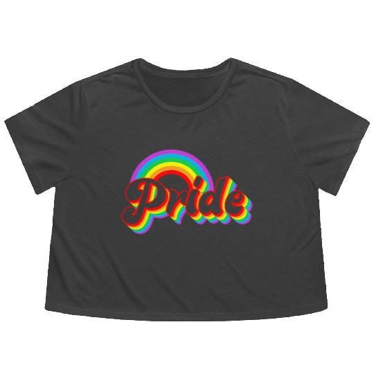 Colorful Pride Rainbow LGBT Flowy Cropped Tees