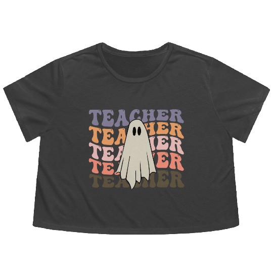 ghost teacher Flowy Cropped Tees