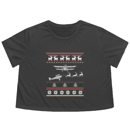 Best Christmas Thanksgiving Gift Pilots Aviation Flowy Cropped Tees
