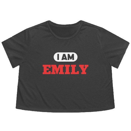Emily Name Saying for proud Emilys Flowy Cropped Tees