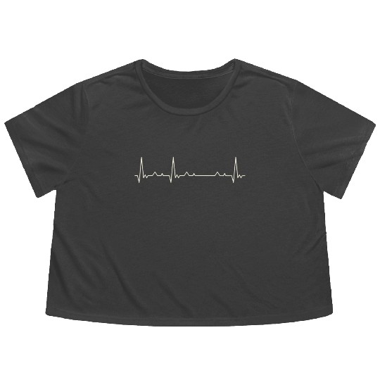 Kentucky State USA. Heart. Love. EKG. Pulse. Beat. Flowy Cropped Tees