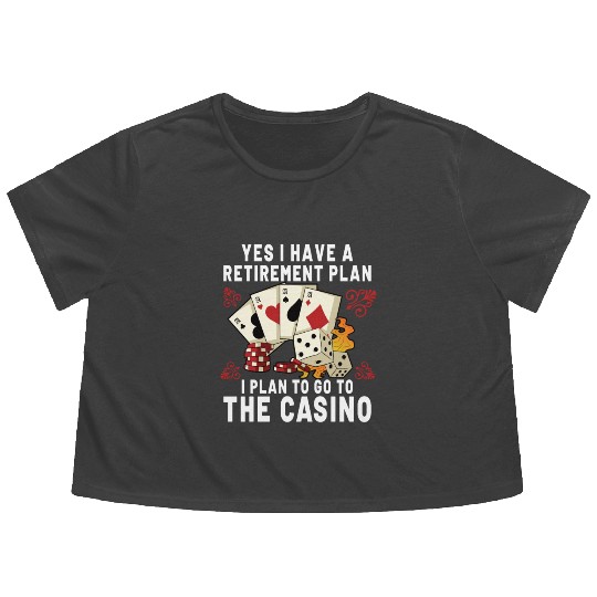 Poker Casino Poker Player Gambling Roulette Gift Flowy Cropped Tees