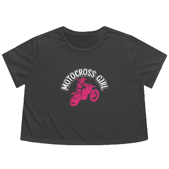 Dirtbike Girl Supercross Girl Off-road Enduro Moto Flowy Cropped Tees