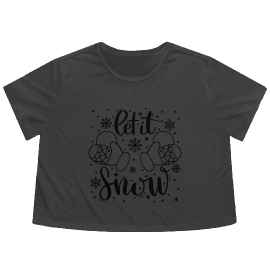 Let It Snow Flowy Cropped Tees