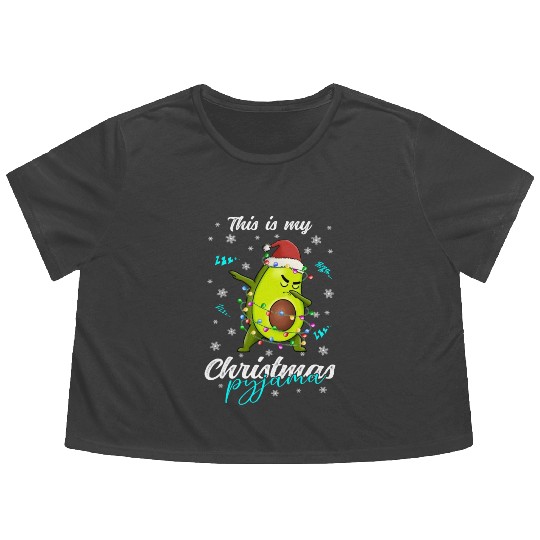 Winter Christmas Pyjama Avocado Flowy Cropped Tees