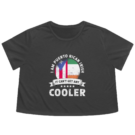 Puerto Rico Flag Ireland Grown Patriot Country Flowy Cropped Tees