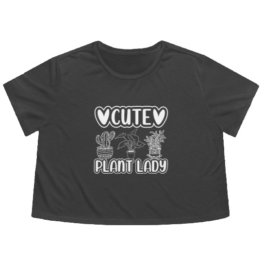 Cute Plant Lady Plant Garden Plant Lover Gardening Flowy Cropped Tees