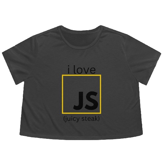 JavaScript web developer funny programming Flowy Cropped Tees